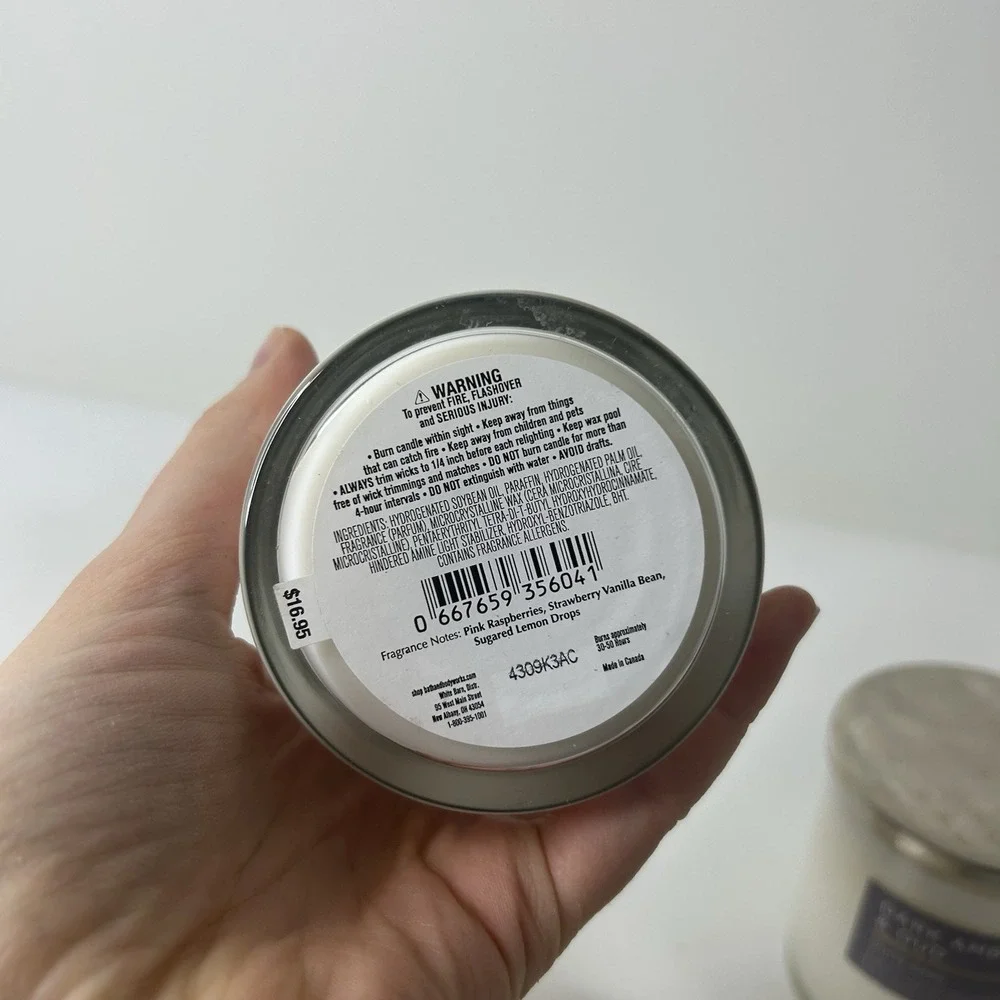 Bath & Body Works Candles Lot Of 4 Single Wick Vanilla Coconut Rosewood Amber